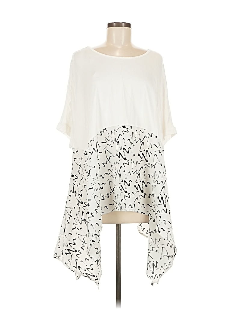 Pre-owned Patrizia Luca 3/4 Sleeve Blouse In White