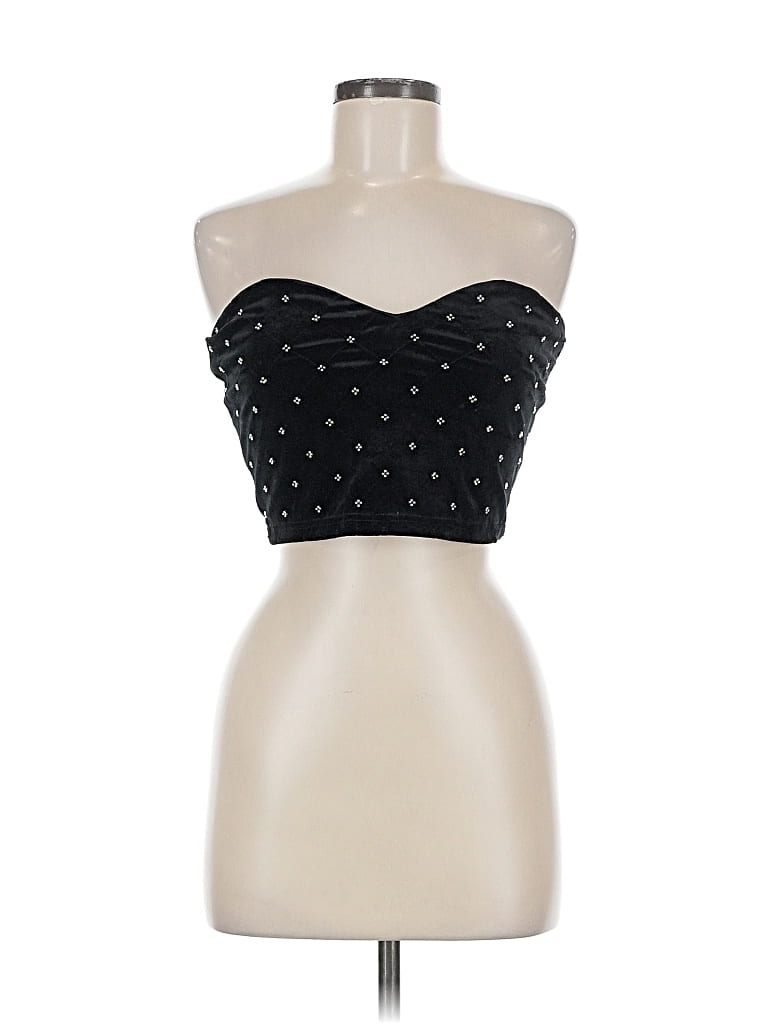 Pre-owned Idem Ditto Tube Top Black Strapless Neckline Tops