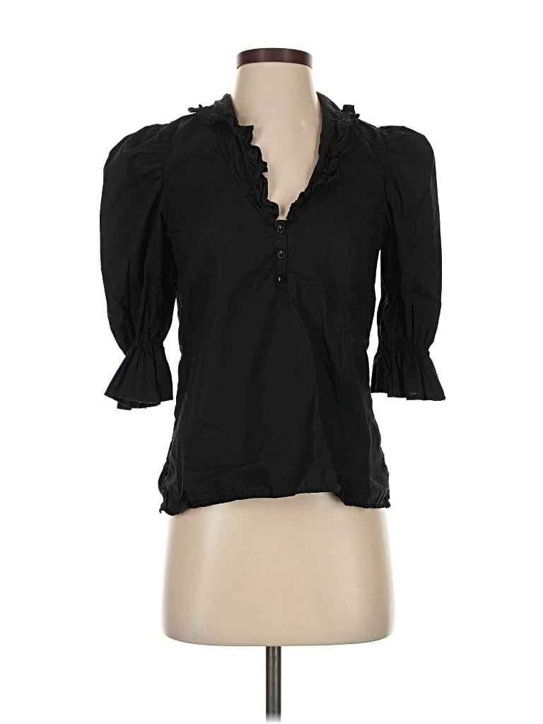 Pre-owned Nation Ltd 3/4 Sleeve Blouse In Black