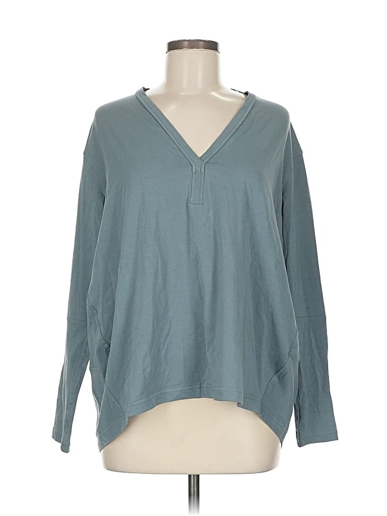 Pre-owned Lululemon Athletica Long Sleeve Henley Shirt In Blue