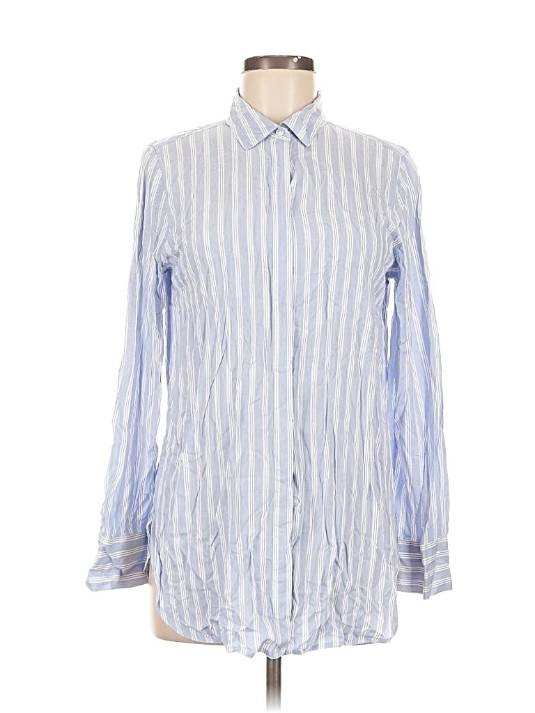 Pre-owned Banana Republic Long Sleeve Button Down Shirt In Blue