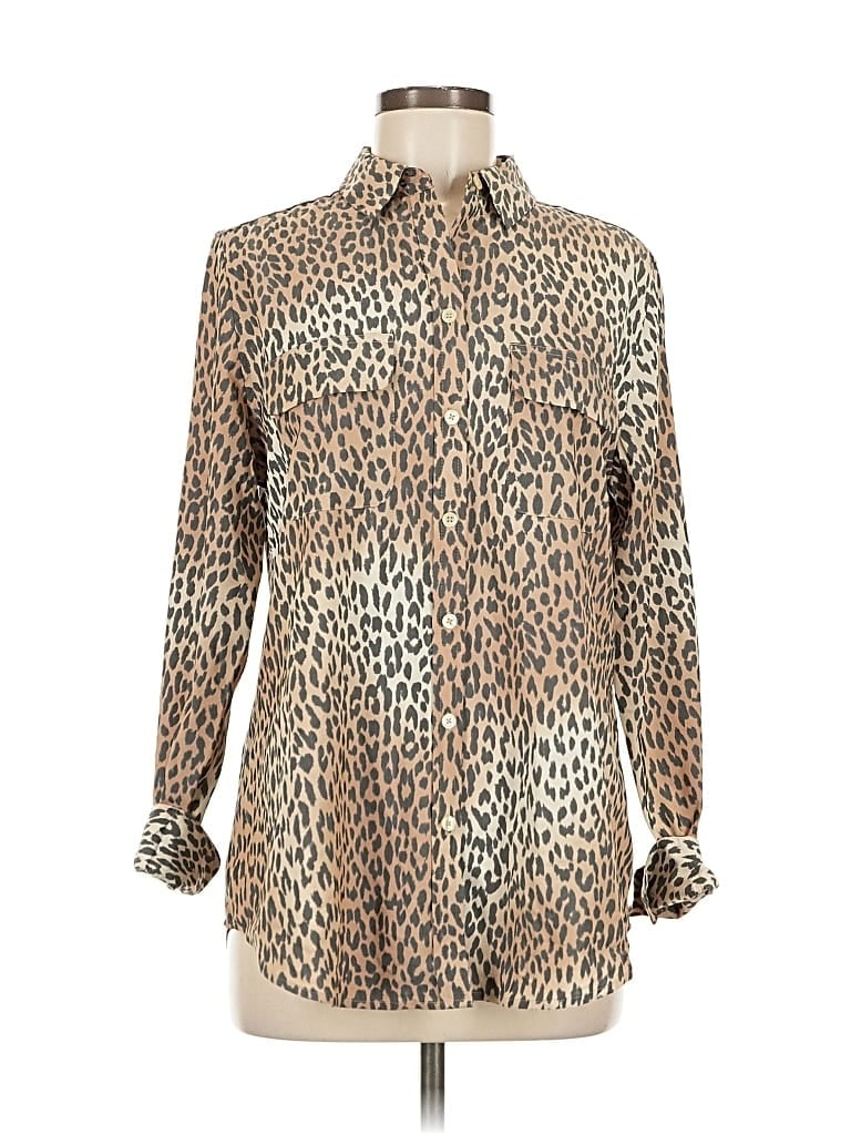 Pre-owned Chico's Long Sleeve Blouse In Brown