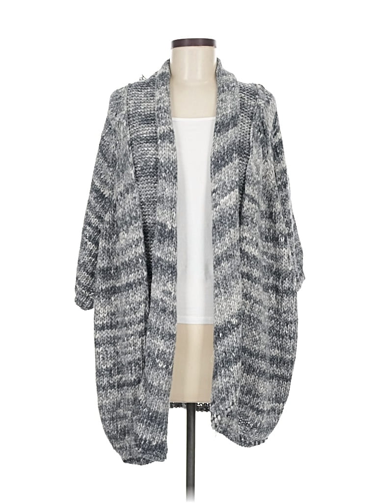 Pre-owned Line Cardigan Sweater In Gray