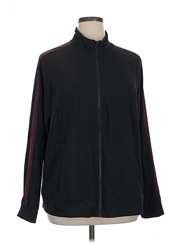 Pre-owned Z By Zella Track Jacket In Black