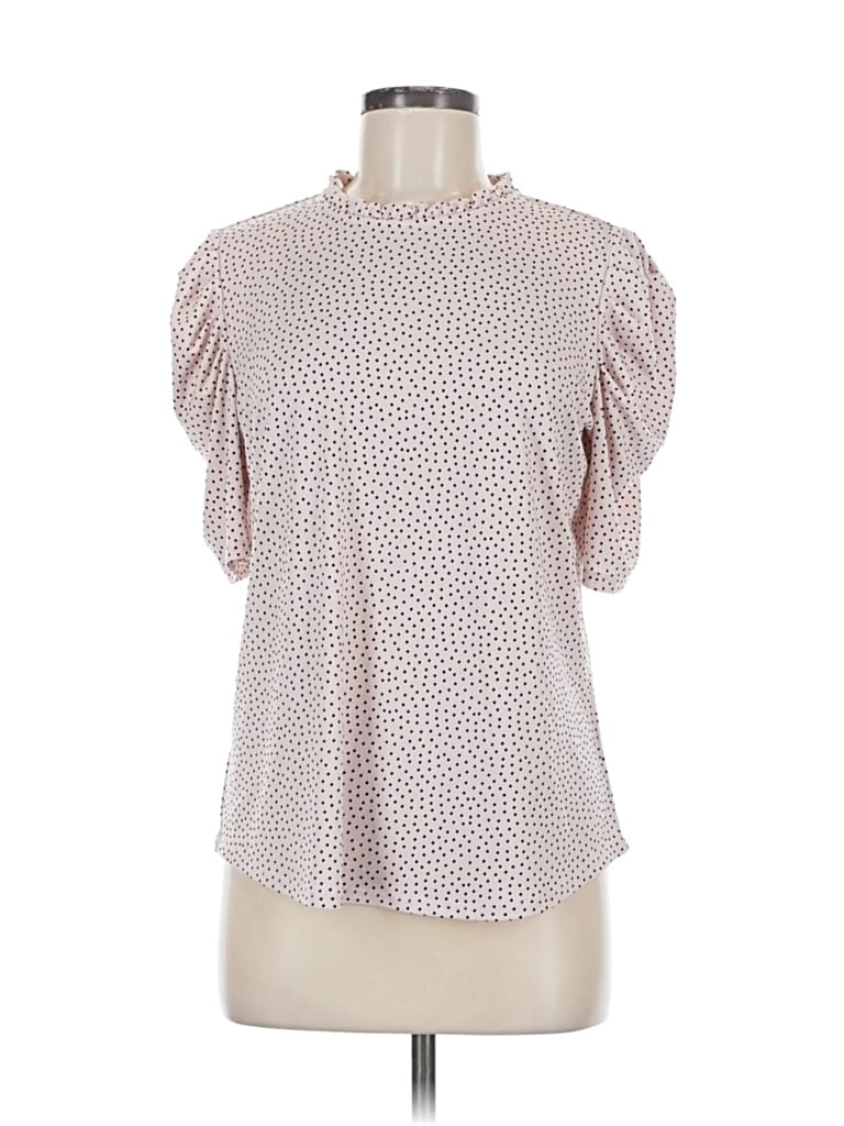 Pre-owned Adrianna Papell Short Sleeve Blouse In Pink