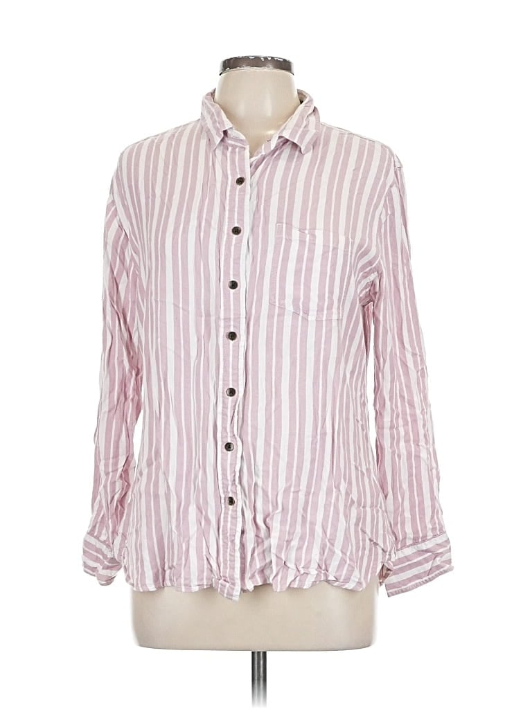 Pre-owned Jachs Girlfriend Long Sleeve Button Down Shirt In Pink