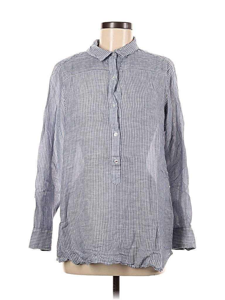 Pre-owned Lucky Brand Long Sleeve Button Down Shirt In Gray