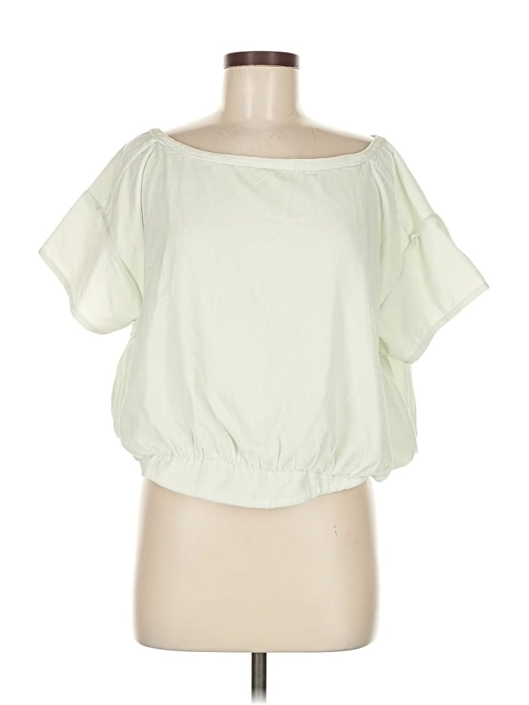 Pre-owned We The Free Short Sleeve Top Green Boatneck Tops