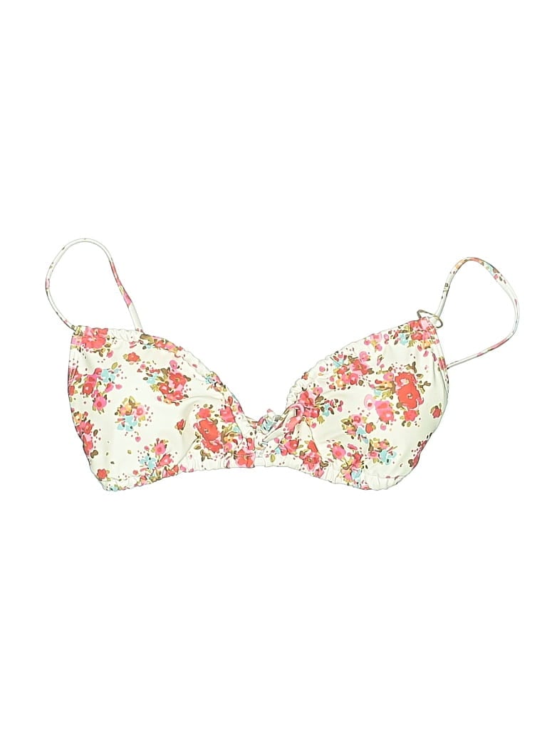Rihoas Swimsuit Top Ivory Floral Pattern Swimwear In Multi