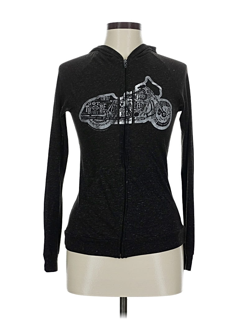 Pre-owned Harley Davidson Zip Up Hoodie In Black
