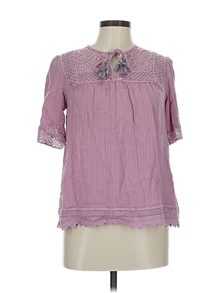 Pre-owned Knox Rose Short Sleeve Blouse In Pink