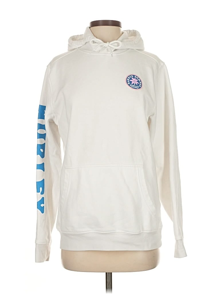 Pre-owned Hurley Pullover Hoodie In White