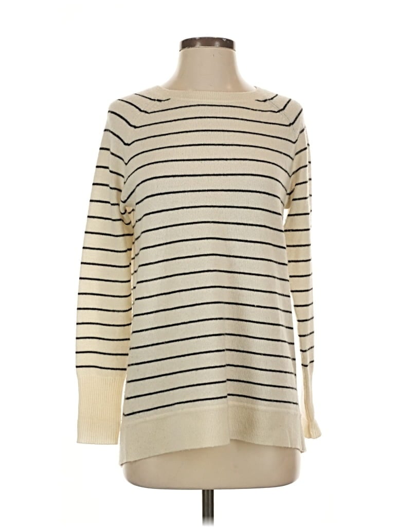 Pre-owned Halogen Cashmere Pullover Sweater In White