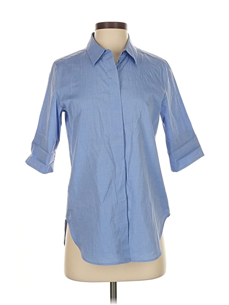 Pre-owned Cos 3/4 Sleeve Button Down Shirt In Blue