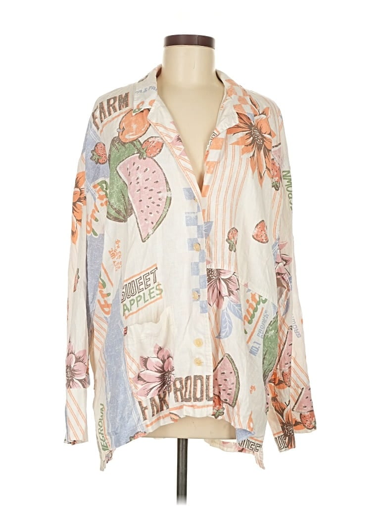 Pre-owned Bdg 3/4 Sleeve Blouse In White