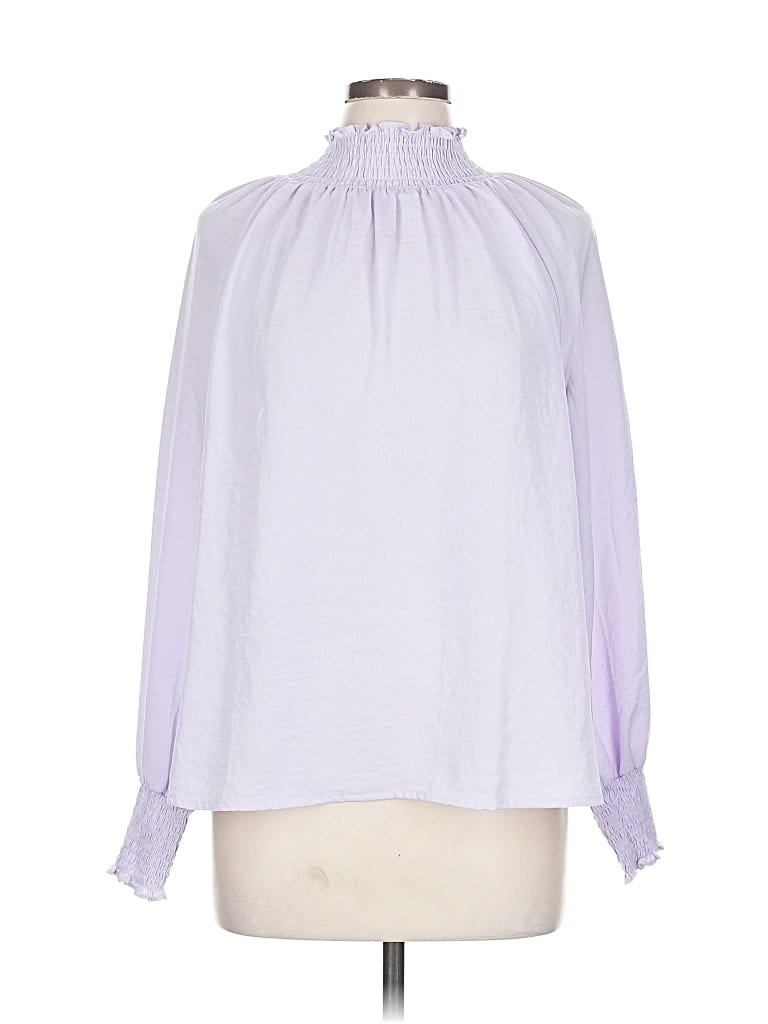 Pre-owned Nine West Long Sleeve Blouse In Purple