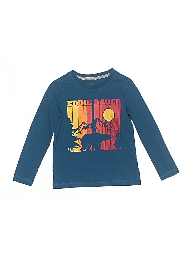 Pre-owned Eddie Bauer Kids' Long Sleeve T-shirt In Blue