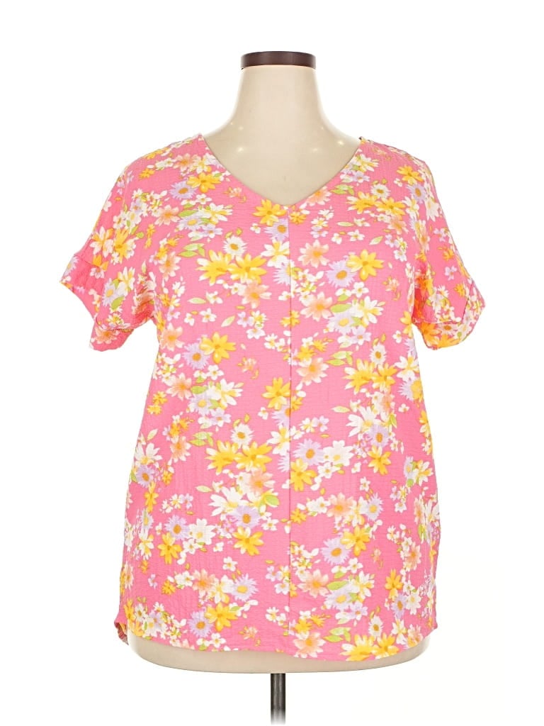 Pre-owned Heimish Usa Short Sleeve Blouse In Pink