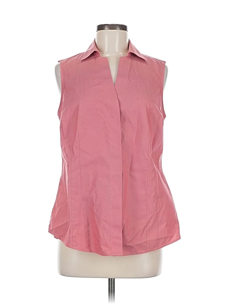 Pre-owned Foxcroft Sleeveless Button Down Shirt In Pink