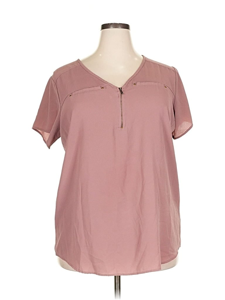 Pre-owned Mph Collection Short Sleeve Blouse In Pink
