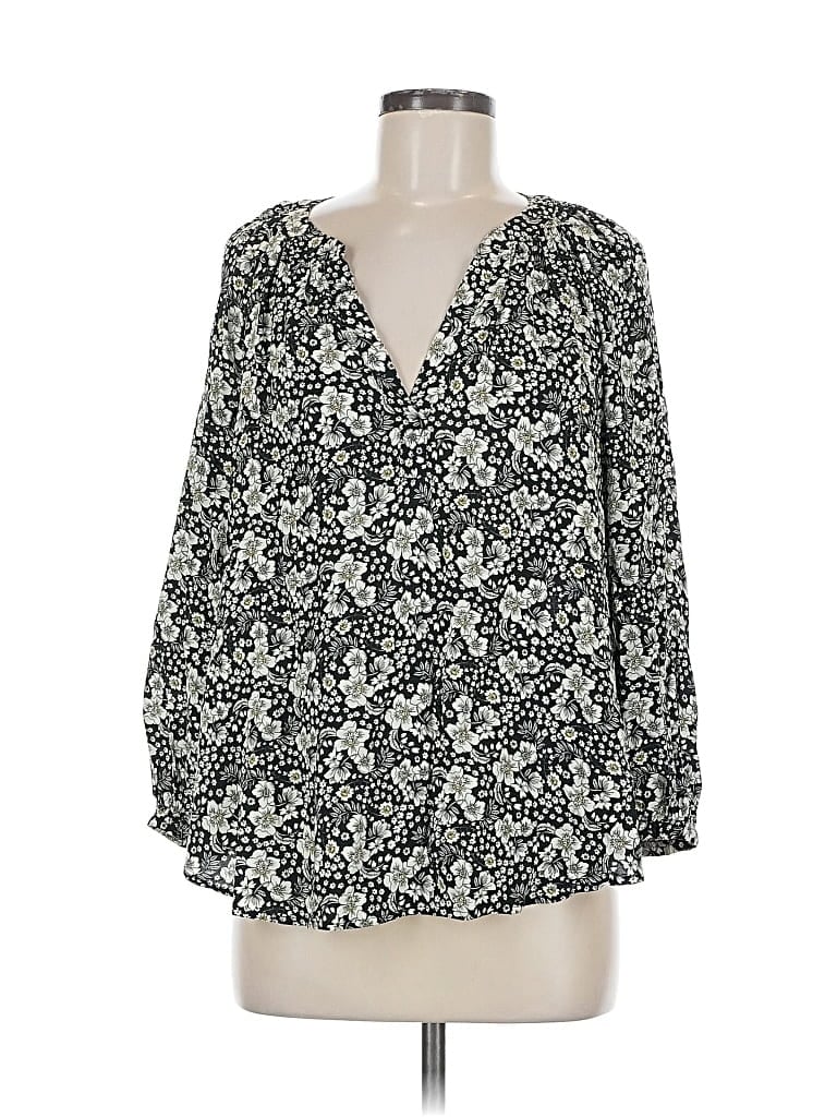 Pre-owned Velvet By Graham & Spencer Long Sleeve Blouse In Black