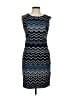 En Focus Studio Chevron-herringbone Blue Cocktail Dress Size 6 - photo 1