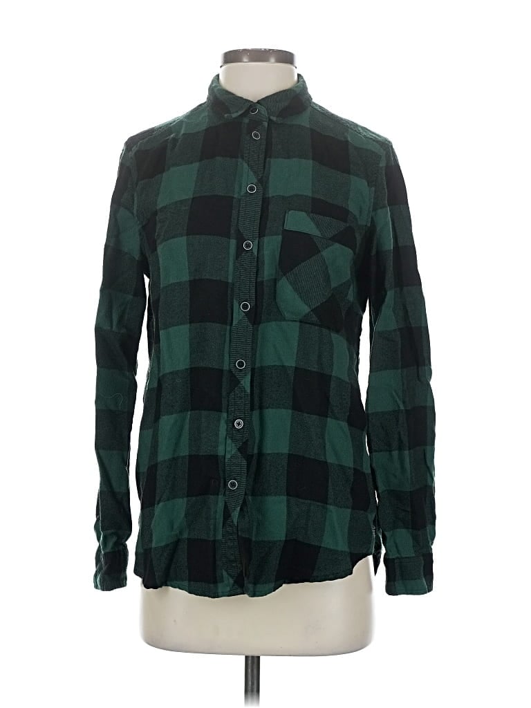 Pre-owned Bdg Long Sleeve Button Down Shirt In Green