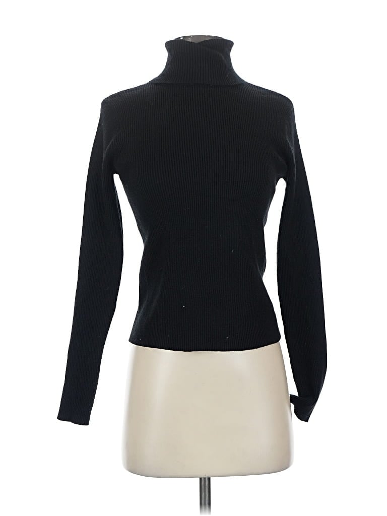 Pre-owned Cielo Long Sleeve Turtleneck In Black