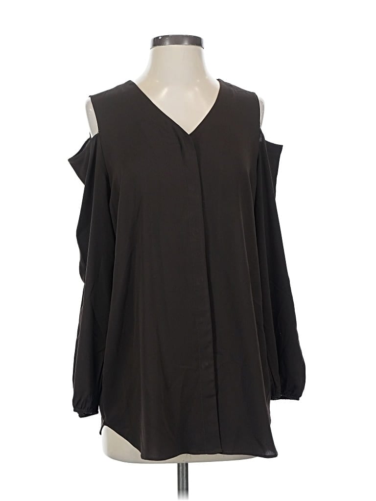 Pre-owned Chico's Long Sleeve Blouse In Black