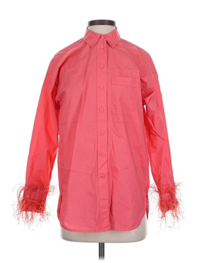 Pre-owned J.crew Collection Long Sleeve Button Down Shirt In Red