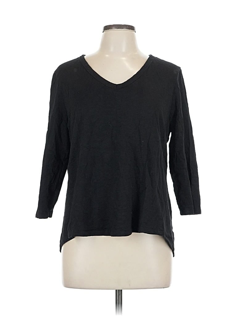 Pre-owned Chico's 3/4 Sleeve T-shirt In Black