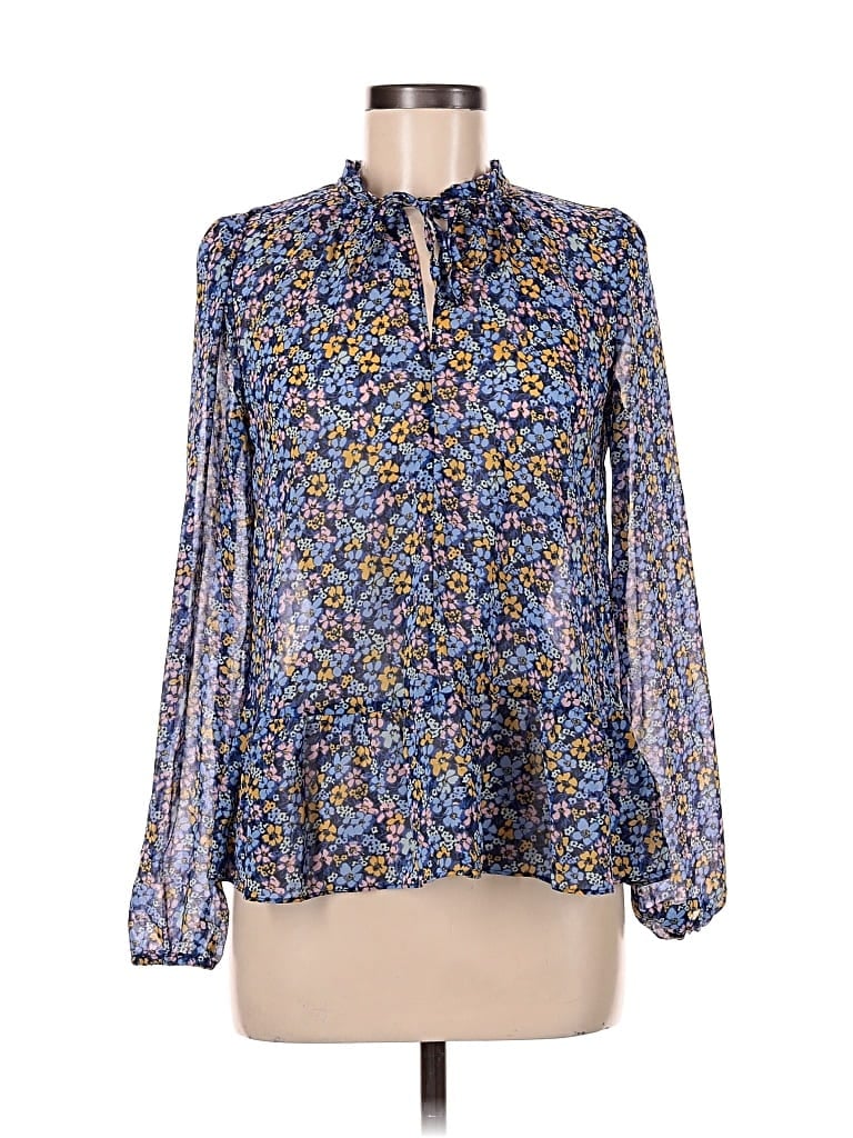 Pre-owned Gap Long Sleeve Blouse In Blue