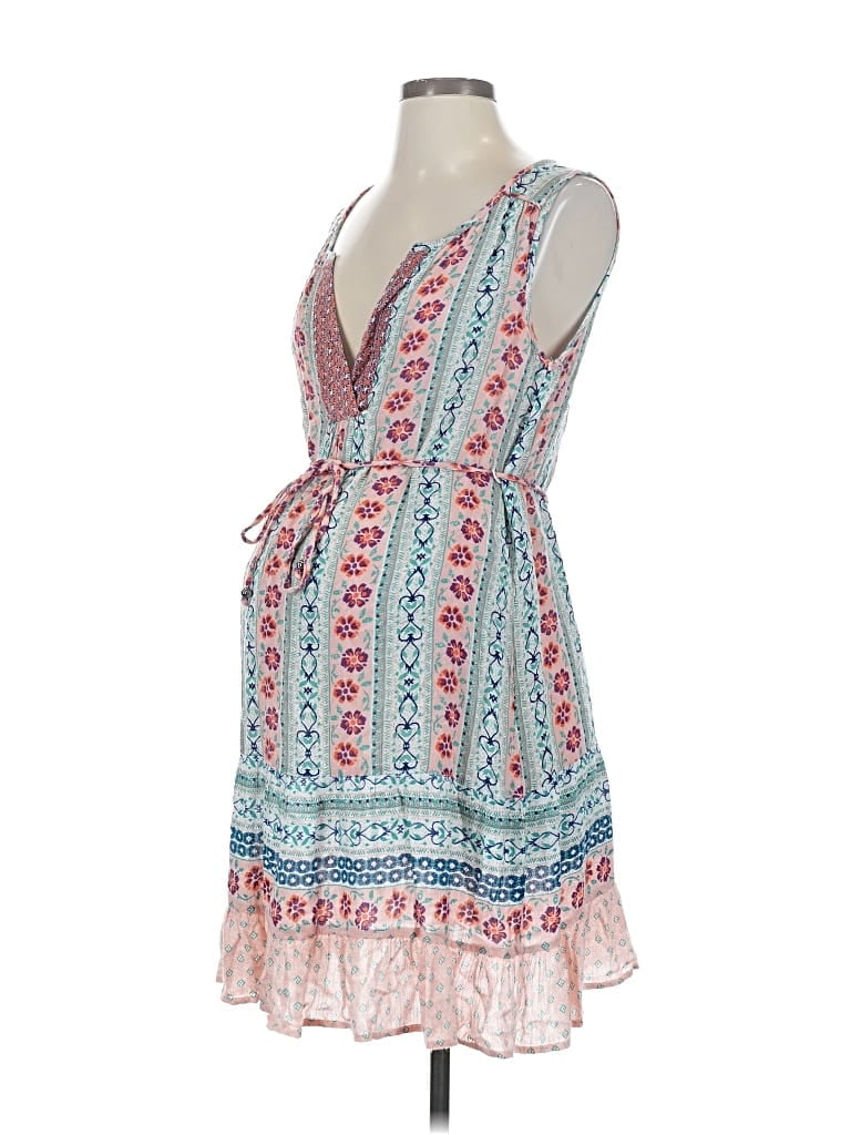 Pre-owned Motherhood Sleeveless Top Blue Plunge Neckline Tops