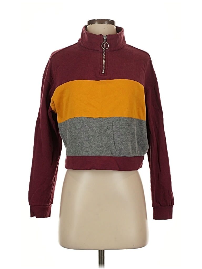 Pre-owned Fifth Sun Fleece Jacket In Burgundy