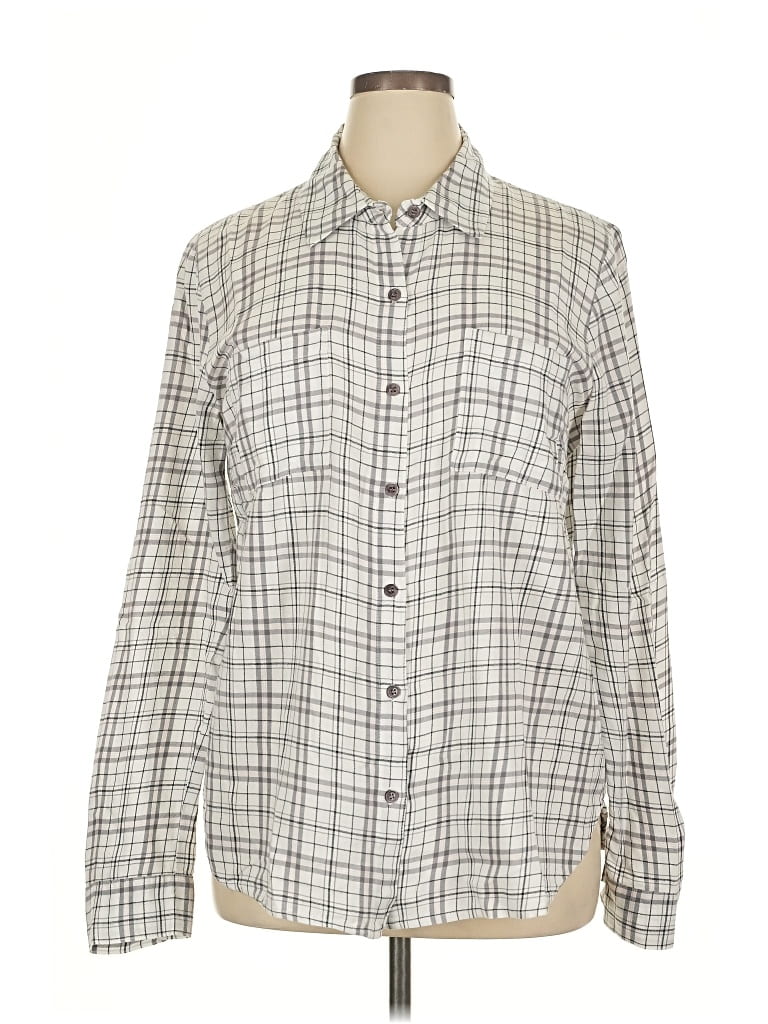 Pre-owned Splendid Long Sleeve Button Down Shirt In Gray