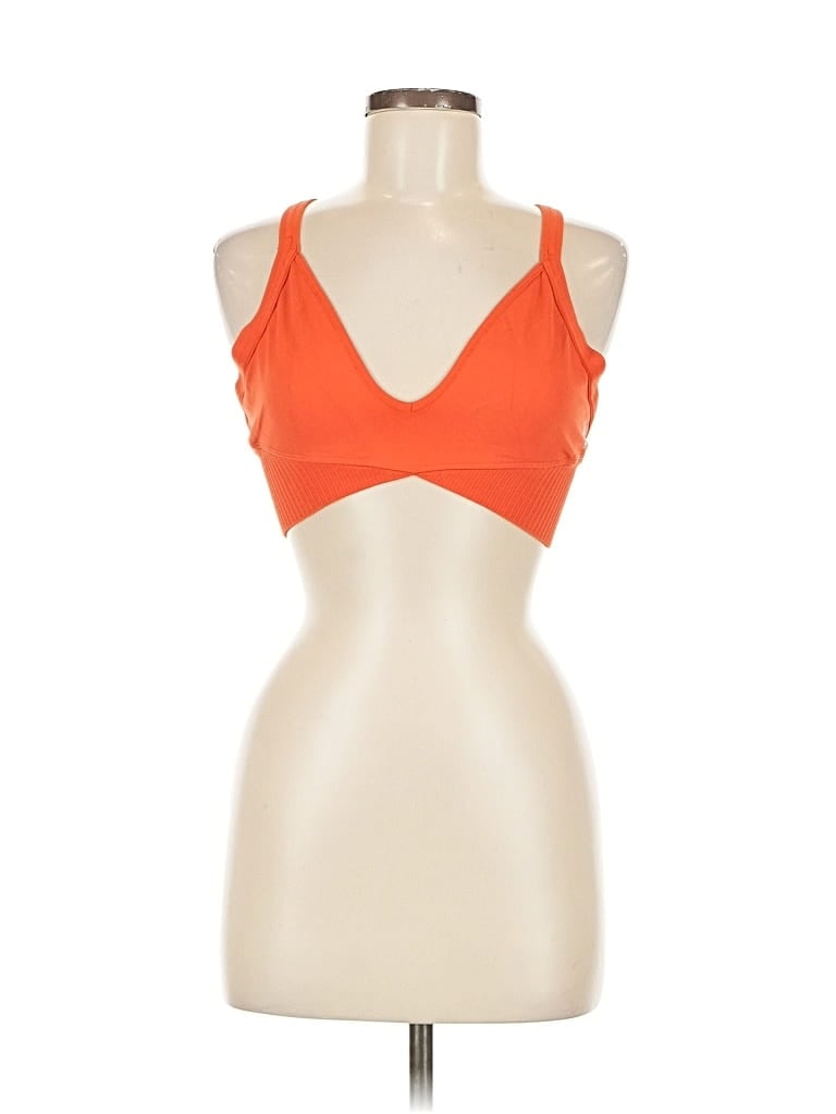 Pre-owned Fp Movement Tank Top Orange Halter Neckline Tops
