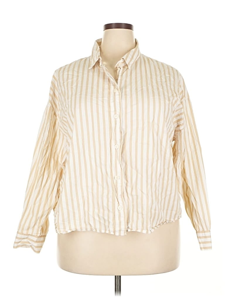 Pre-owned Old Navy Long Sleeve Button Down Shirt In White