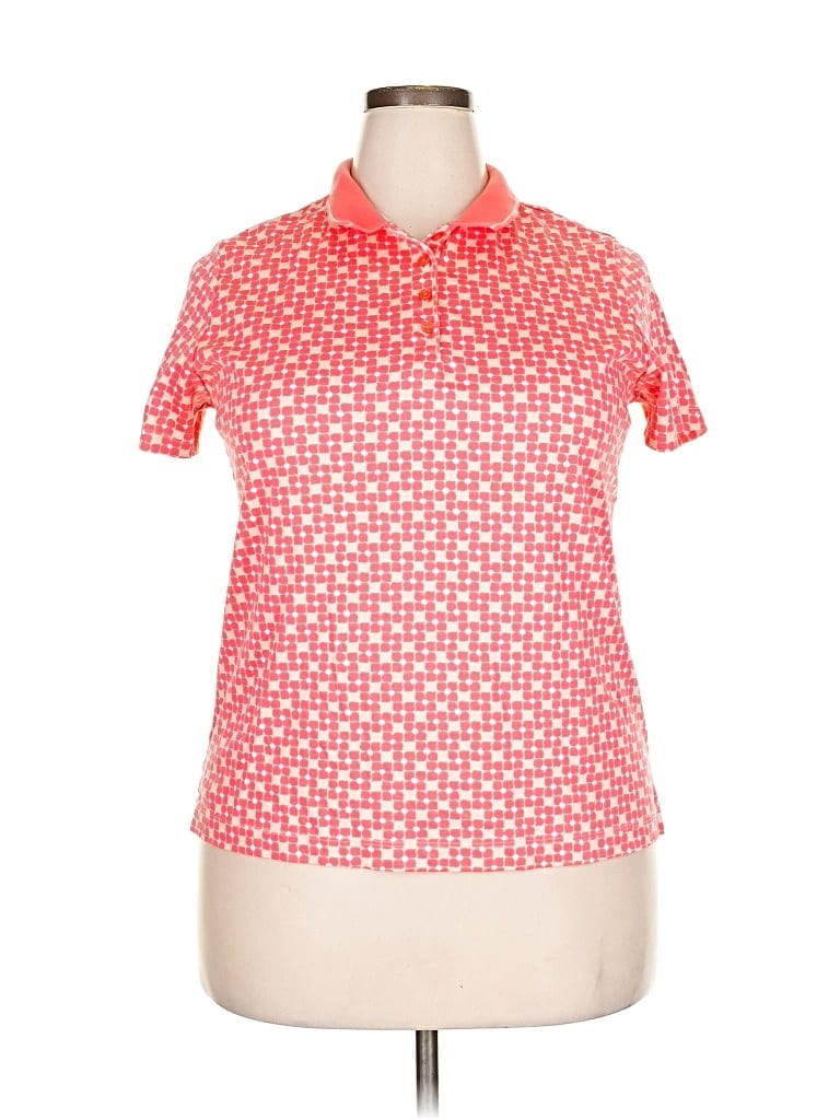Pre-owned Lands' End Short Sleeve Polo Shirt In Red