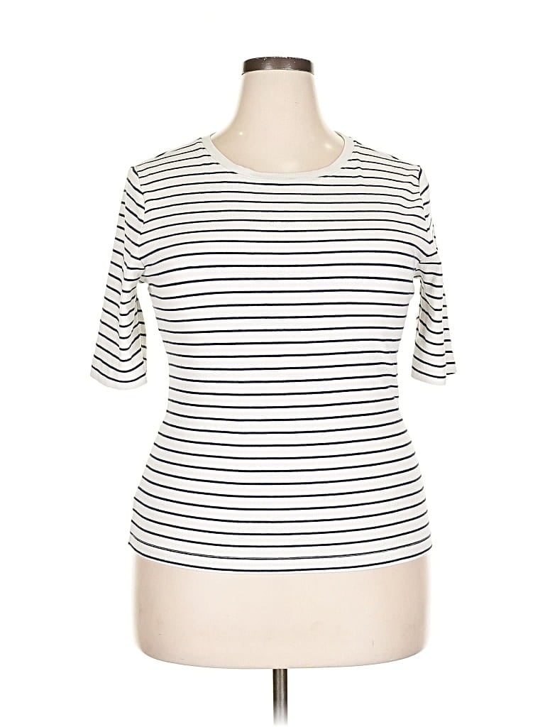 Pre-owned Ann Taylor Loft 3/4 Sleeve T-shirt In White