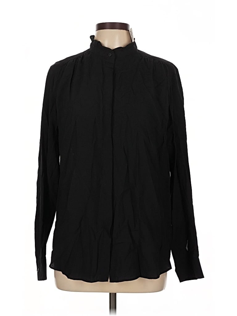 Pre-owned Uniqlo Long Sleeve Button Down Shirt In Black