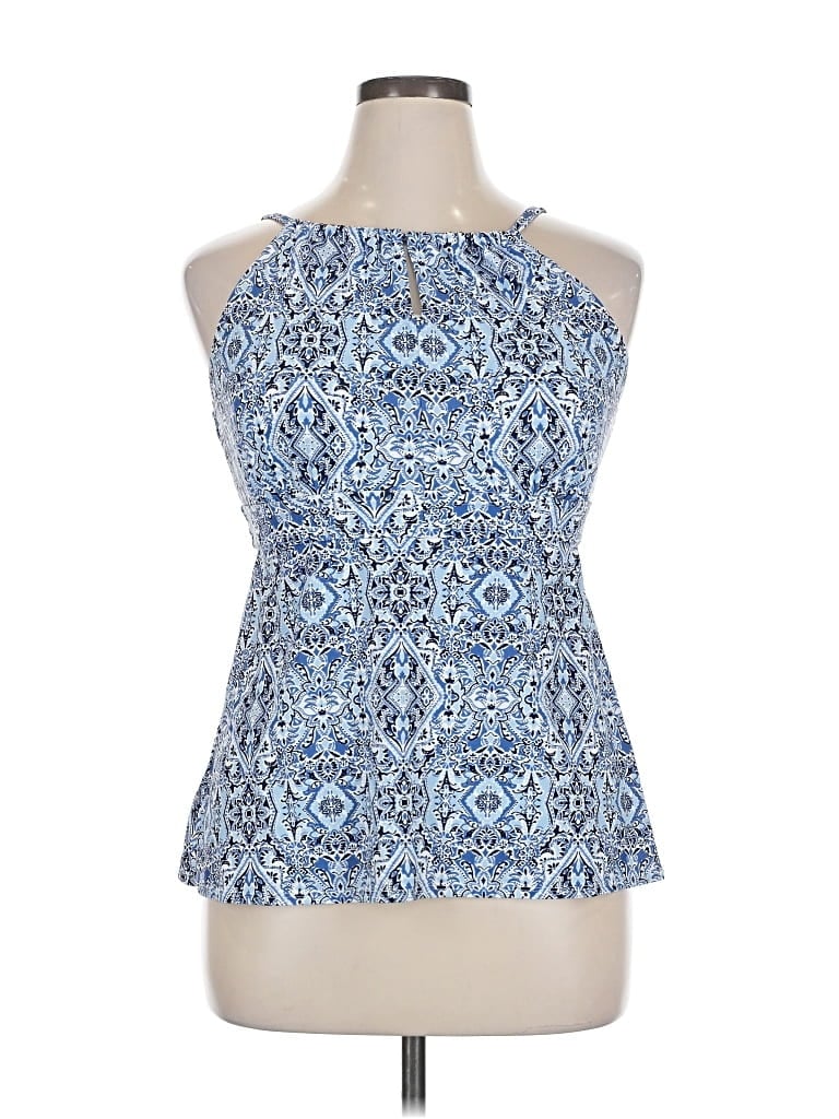 Pre-owned Kona Sol Tank Top Blue Halter Neckline Tops