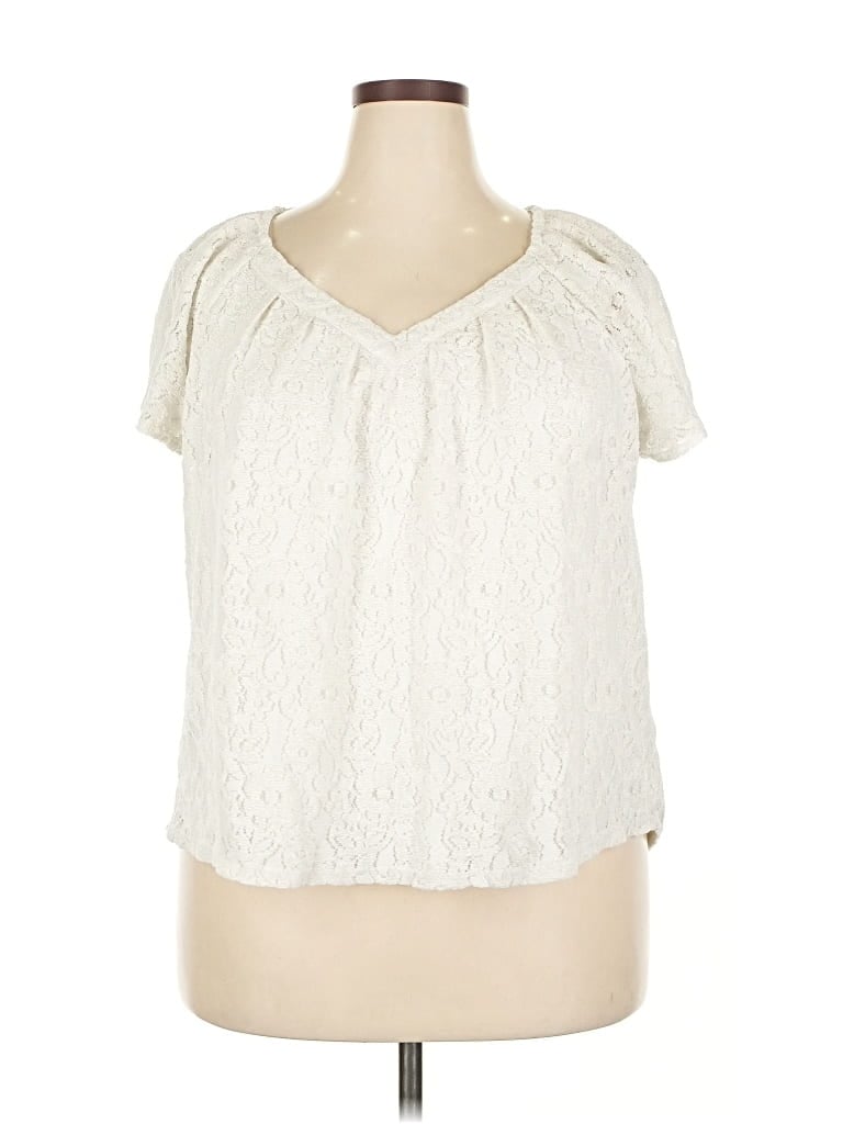 Pre-owned Cupio Short Sleeve Blouse In White