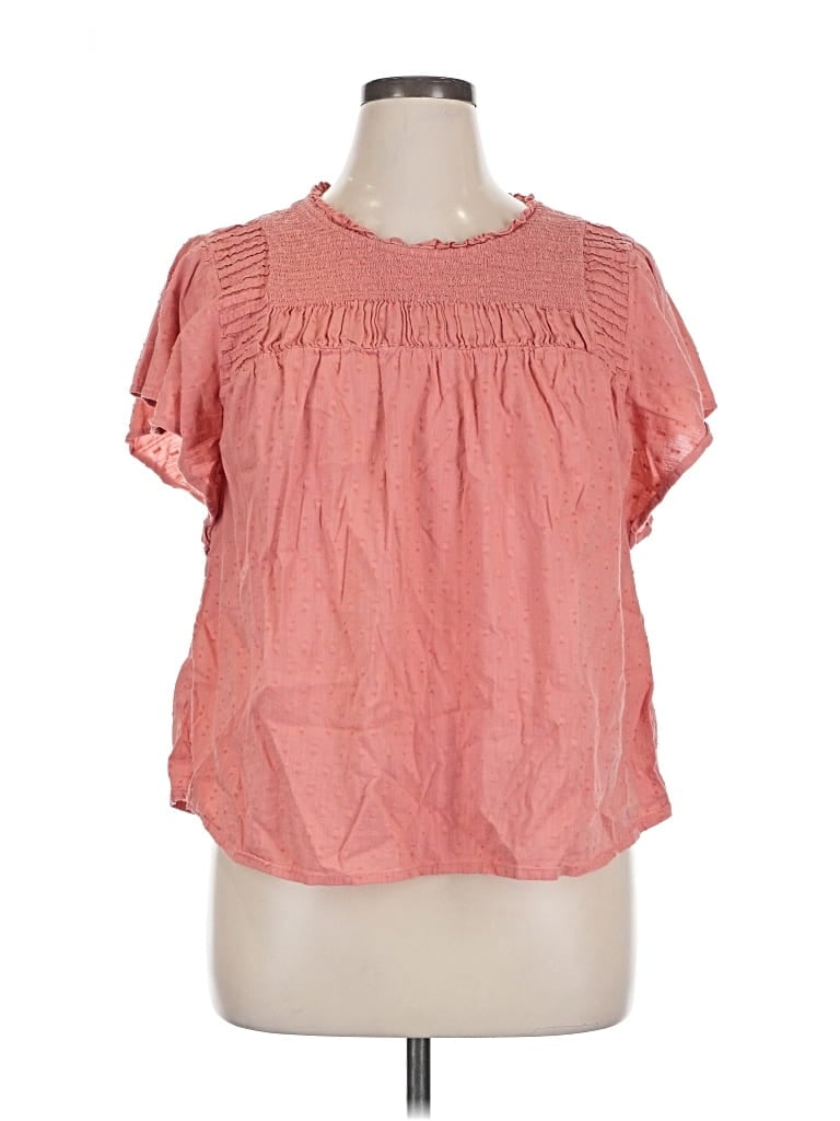 Pre-owned Old Navy Short Sleeve Blouse In Pink