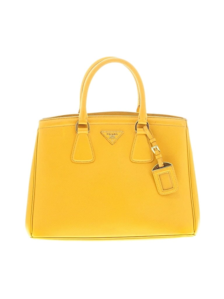 Pre-owned Prada Leather Satchel In Yellow