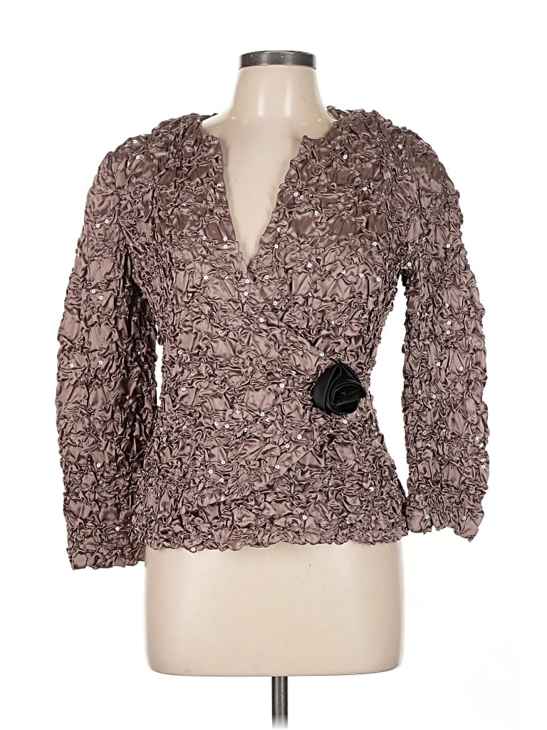 Pre-owned Cachet 3/4 Sleeve Blouse In Brown