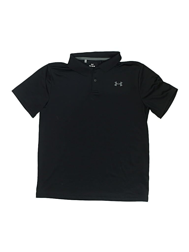 Pre-owned Under Armour Kids' Short Sleeve Polo Shirt In Black