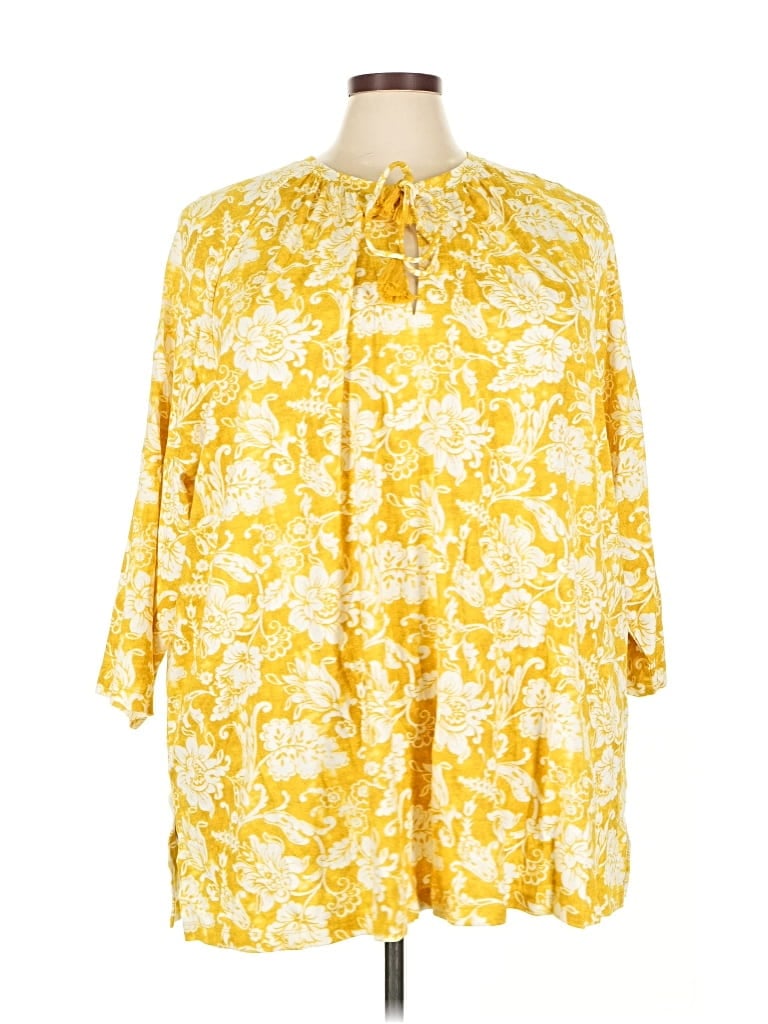 Pre-owned Isaac Mizrahi Live Kimono In Yellow