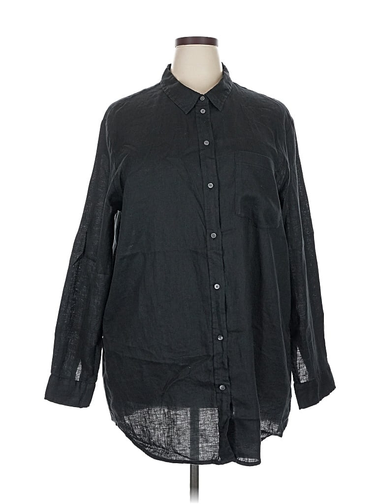 Pre-owned Gap Long Sleeve Button Down Shirt In Black