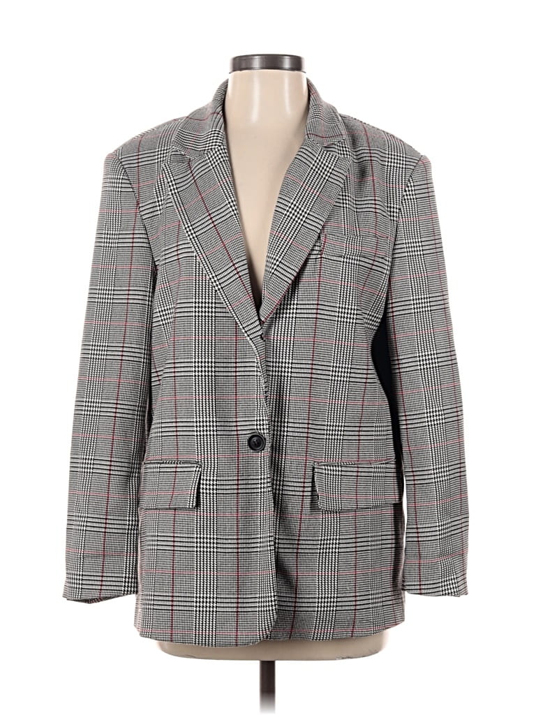 Pre-owned Zara Basic Blazer Jacket In Gray