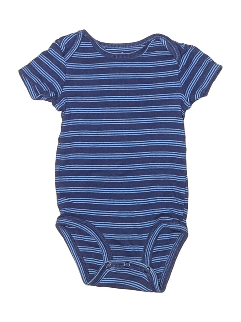 Pre-owned Just One You Made By Carter's Babies' Short Sleeve Onesie In Blue